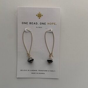 One Bead. One Hope Black and White Bead Earrings